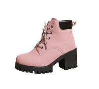 Bottines femme élégantes à talon haut avec laçage pour un style décontracté et confortable en cuir souple idéales pour un usage quotidien et toutes vos tenues (42)