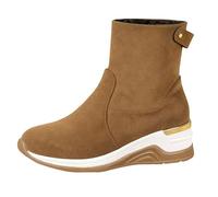 Bottines Femme en Daim Compensée Bottes Courtes Légères Semelle Épaisse Antidérapante Randonnée En Plein Air Décontracté Tendances Boots Chaussures Automne Et Hiver 37