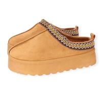 Bottines femme fourrées compensées en suédine - Bordure brodée élégante, intérieur chaud, semelle antidérapante, hiver (EU, Système Taille Chaussures EU, Adulte, Numérique, Moyen, 37)