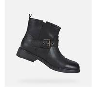 Bottines Femme - Geox - D CATRIA - Cuir Noir - Talon 4cm - Style Motard Glam-Rock 37