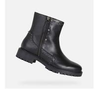 Bottines Femme - Geox - D HOARA - Cuir - Noir - Talon Plat - Fermeture Zip 36