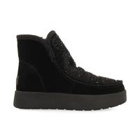 Bottines de type australiennes en cuir suédé noir avec pierreries pour femme cupar