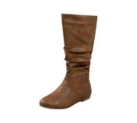 Bottines femme Hautes Genoux Cuir Verni Glossy Femmes Bottes Cowboy daim Couleur unie Bottes pour femme Tige large Travail Confortable Fashion Dame Bottes Chaudes Imperméables Casual
