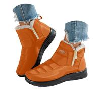 Bottines Femme Hiver - Bottines Courtes Chaudes Fourrées Imperméables Antidérapantes,Parfaites pour la Vie Quotidienne et Sorties Extérieures,avec Fermeture Éclair Latérale,Confort et Design Pratique