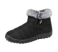 Bottines Femme Hiver Neige Plates Chaud Et Polaire Fourrées Confortable Bottes Courtes Légères Antidérapant Boots en Coton Automne Chaussures Femme (Black, 39)