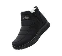 Bottines Femme Homme Bottes de Neige d'Hiver Chaussures En Coton Plates Doublure Chaude Fermeture Éclair Semelle Antidérapante Légères Confortable Décontracté Chaussures 43