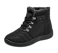 Bottines Femme Homme Hiver Fourrées Chaussures Montantes Doublure Chaude Bottes De Neige Imperméable Antidérapant Chaussures Décontractée 40
