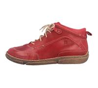 Bottines Femme Josef Seibel Neele 52 - Rouge - Cuir - Talon Plat - Lacets 37