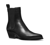 Bottines Femme Michael Kors KINLEE BOOTIE en Cuir Noir - Talon Plat - Hauteur Moyenne de la Tige 39