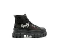 Bottines femme Palladium Revolt Hi Patch - Noir - Lacets - Textile - Haute - Plat 37