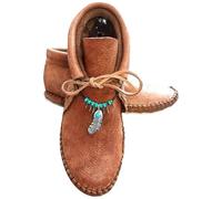 Bottines Femme Plates Cuir Mode Mocassin Bottes Courtes Vintage Ethnique Bout Rond rétro Confortables Légères Tendance Boots Chaussures