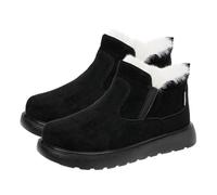 Bottines Femme Plates Sans Lacets Bottes De Neige d'Hiver Confortables Doublure En Peluche Polaire Chaude Semelle Antidérapante Légères Tendances Chaussures Décontractées 40