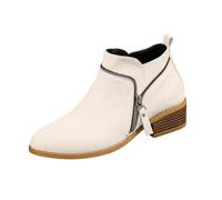 Bottines Femme Talon Carré Bottes Compensée Gros Mollet Bout Rond Mi-Millet | Bottine Petit Talon Botte Botte Mi Saison Automne Bottine Avec Zippé Latérale Bottines En Daim Décontracté Bottes Boot