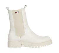 Bottines Femme - Tommy Jeans - Long Chelsea Boot - Cuir Blanc - Talon Plat - Hauteur Moyenne 40