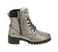 Bottines Femmes Mustang 1435603 - Gris/Or - Lacets - Synthétique - Talon Plat 38