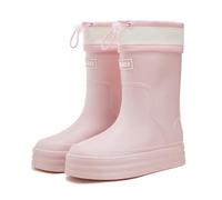 Bottines Fourrées Femme, Randonnées Confortable Travail Bottine Antidérapant Jardinage Impermeable Bottes Caoutchouc Pluie Extérieur Chaussures, Pink, 37