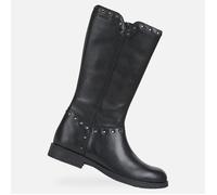 Bottines Geox JR AGATA pour fille - Cuir noir - Confortables et formelles