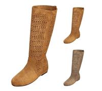 Bottines hautes rétro originales vintage pour femme, bottines élégantes à talons bas et larges bottines confortables sans lacets pour l'hiver, l'automne, le printemps, citronier, 36 EU