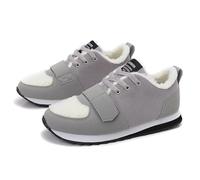 Bottines Hiver Femme After-Ski Chaussure Hiver Chaussures De Sport Hiver Femme Intérieur Doudoune Style Décontracté(Gray,37 EU)