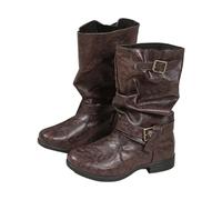 Bottines Hiver Femme Mi-Millet Bottines Femme Bout Pointu Bottine Plissé Botte Grande Taille Large Bottes Hiver Chaud Boot Couleur Unie Chaussure Bottine Talon Carré Botte Slouchy Bottes