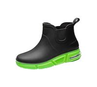 Bottines imperméables à coussin d'air pour femme, baskets de pluie à enfiler avec semelle antidérapante, légères et tendance avec semelle sportive, côtés élastiques pour un ajustement facile, Vert, 40