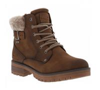 Bottines marron patiné, fourrées, à talon décroché bas et à lacets et zip latéral 37