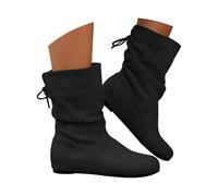Bottines mi-hautes minimalistes élégantes pour femme avec talon bas et tige large, confortables et originaux, pour l'hiver, l'automne et le printemps, Noir , 43 EU