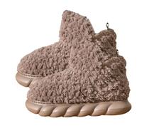 Bottines molletonnées de couleur unie pour femme en peluche douce d'hiver en mousse à mémoire de forme pour femme Bottes chaudes en peau de mouton