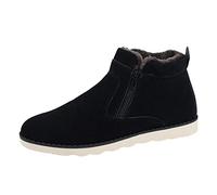 Bottines montantes doublées de fourrure pour homme - Fermeture éclair - Chaudes - Style décontracté - Chaussures plates - Talon compensé - Fermeture éclair - Confortables - Chaudes - Doublure