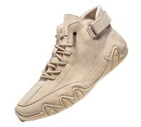Bottines montantes pour homme, fond souple, bottes de loisirs en cuir, chaussures de marche décontractées, résistantes à l'usure, chaussures en cuir larges, imperméables, chaussures de trekking