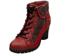 Bottines Mustang Femme Talon Haut Zip Latéral Rouge Multicolore - 37 EU