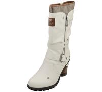 Bottines Mustang Femme Talon Zippée Blanc Élégance - 38 EU
