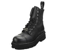 Bottines New Rock - Look Militaire en Cuir Noir - 43 EU