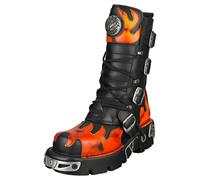 Bottines New Rock Metallic M-591-S16 - Cuir Noir et Rouge - 44 EU
