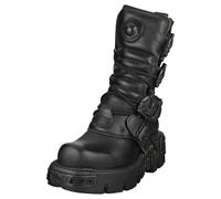 Bottines New Rock Métalliques - Cuir Noir Unies - 40