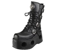 Bottines New Rock SPACE METALLIC NEPTUNO - Cuir Noir Unisexe - 46 EU