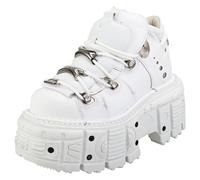 Bottines New Rock Unisexe M-TANK106-C1 en Cuir - Blanc - 41 EU