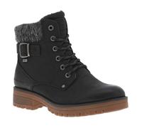 Bottines noires fourrées à talon décroché bas avec des lacets et zip latéral 36