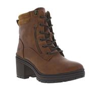 Bottines noisette à talon décroché moyen et à lacets et zip latéral 41