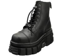 Bottines Platesformes New Rock - Combat en Cuir Noir Unisex - 45 EU