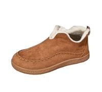 Bottines pour femme 2026 - Chaussures chaudes d'hiver pour femme - Grande taille - Fond plat - Couleur unie avec velours épais pour plus de chaleur, marron, 38 EU