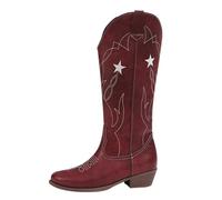 Bottines pour femme avec talon blanc - Bottes western pour femme - En cuir - Chaussures de loisirs - Plateforme - Bottes médiévales - Antidérapantes - Semelles souples - Bottes basses chaudes
