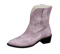 Bottines pour femme avec talon, bottes de cowboy pour femme, bottes d'hiver, bottes de pluie, bottines d'équitation, respirantes, couleur unie, chaussures de cowboy, chaussures de loisirs confortables