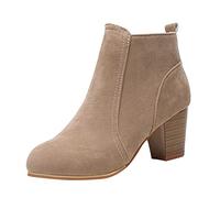 Bottines pour femme avec talon - Bottes d'hiver - Bottes d'hiver pour femme - Décontractées - Chaussures de fête intelligentes - Chaussures de tous les jours - Ultra confortables - Chaussures pieds