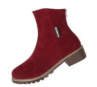 Bottines pour femme avec talon en daim - Bottes western avec fermeture éclair - Bottes d'équitation - Bottes de travail - Bottes de randonnée antidérapantes - Chaussures de randonnée - Chaussures de