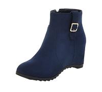 Bottines pour femme - Bottes à plateforme - Durables - Antidérapantes - Thermiques d'hiver - Ceinture à boucle - Chaussures à talon compensé - Chaussures décontractées - Chaussures de fête
