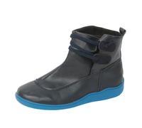 Bottines pour femme - Bottines à talon bas - Baskets tendance - Vintage - En cuir - À lacets - Chaussures plates de jardin, bleu, 38.5 EU