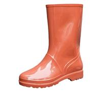 Bottines pour femme - Couleur unie - Robustes - Confortables - Coupe-vent - En caoutchouc - Élastiques - Plates - Larges pieds - Antidérapantes, Rose, 38 EU
