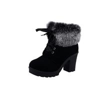 Bottines Pour Femme Talon Mode Automne Hiver Femmes Bottines Bottines à Clous Femmes Hiver Chaud Chaussures Round Toe CompenséEs En Cuir Sexy Ankle Boots