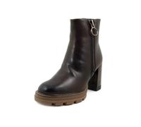 Bottines pour femme - TAMARIS - Cuir souple marron - Talon droit 8cm - Plateau 2cm - Fermeture zip 41